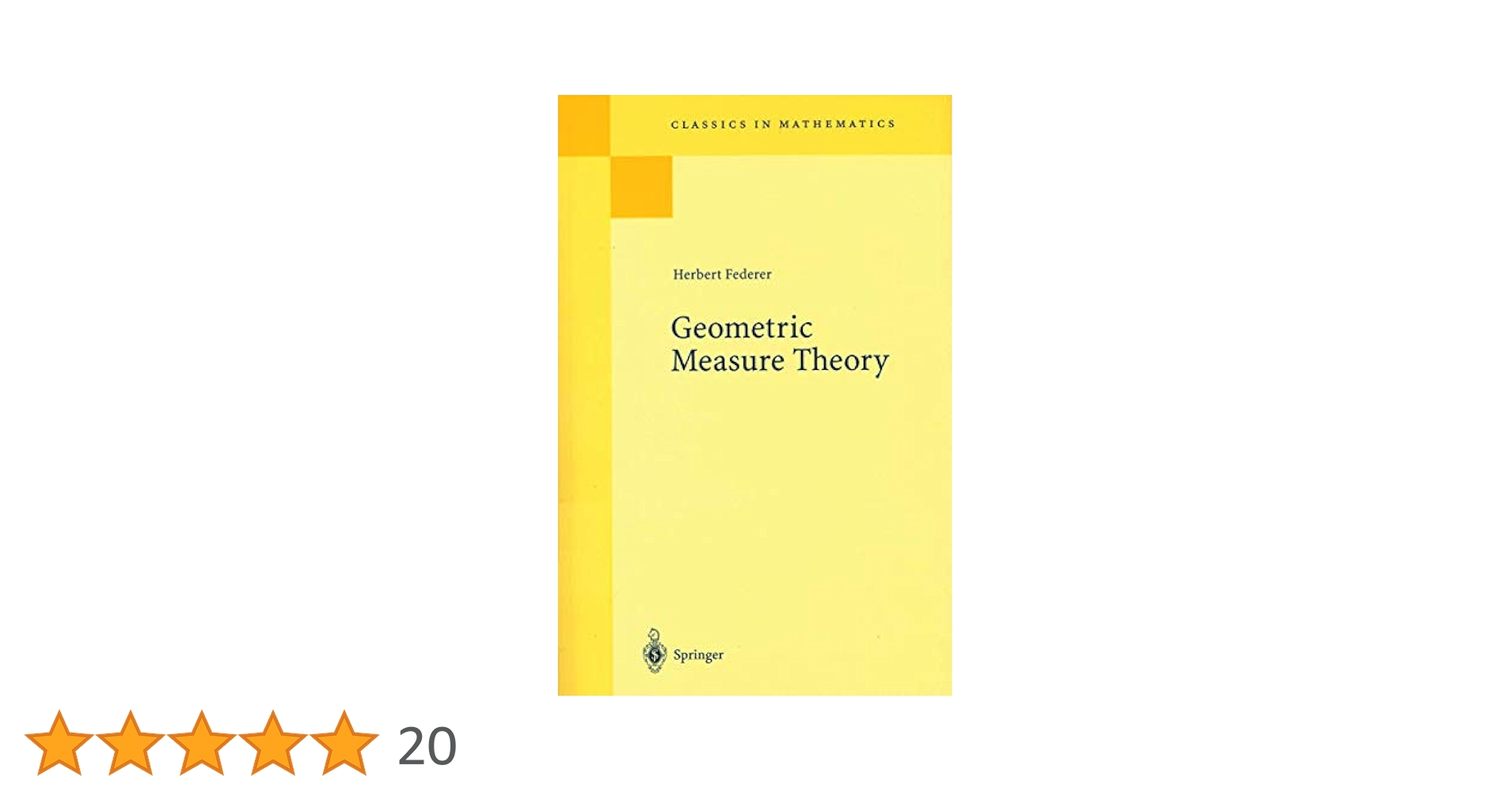 Geometric Measure Theory (Classics in Mathematics) [ペーパーバック] Federer， Herbert Amazon | Geometric Measure Theory (Classics in Mathematics
